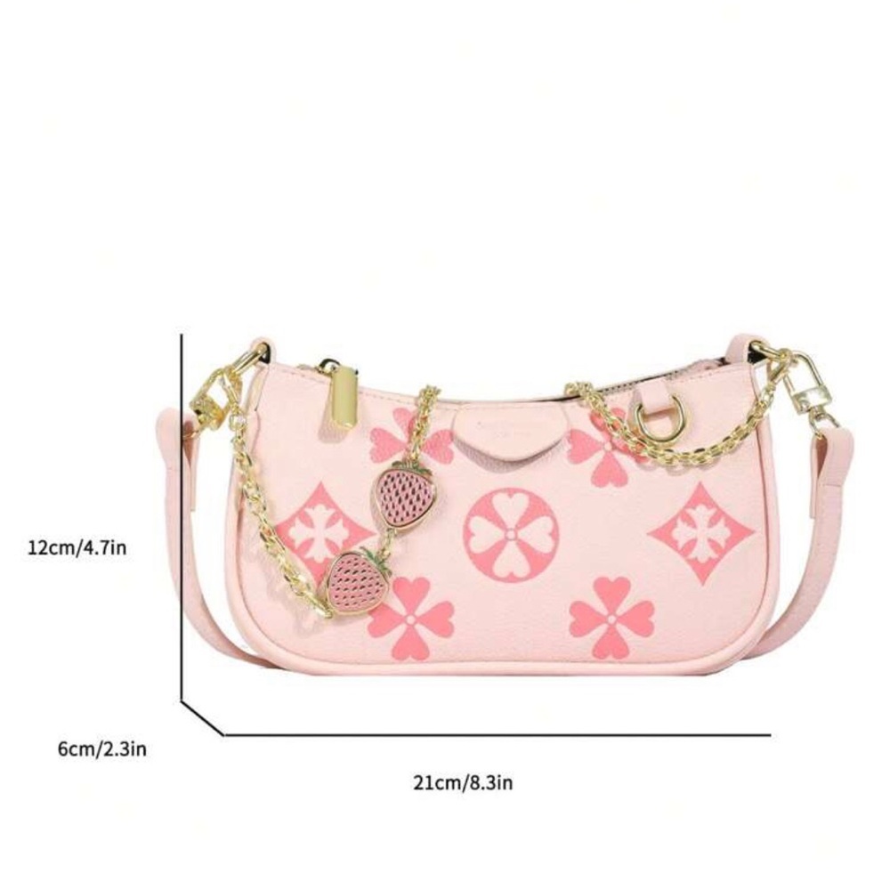 NWOT Pink, Versatile, Casual Cross Body Small Luxury Shoulder Bag Purse - Picture 7 of 8